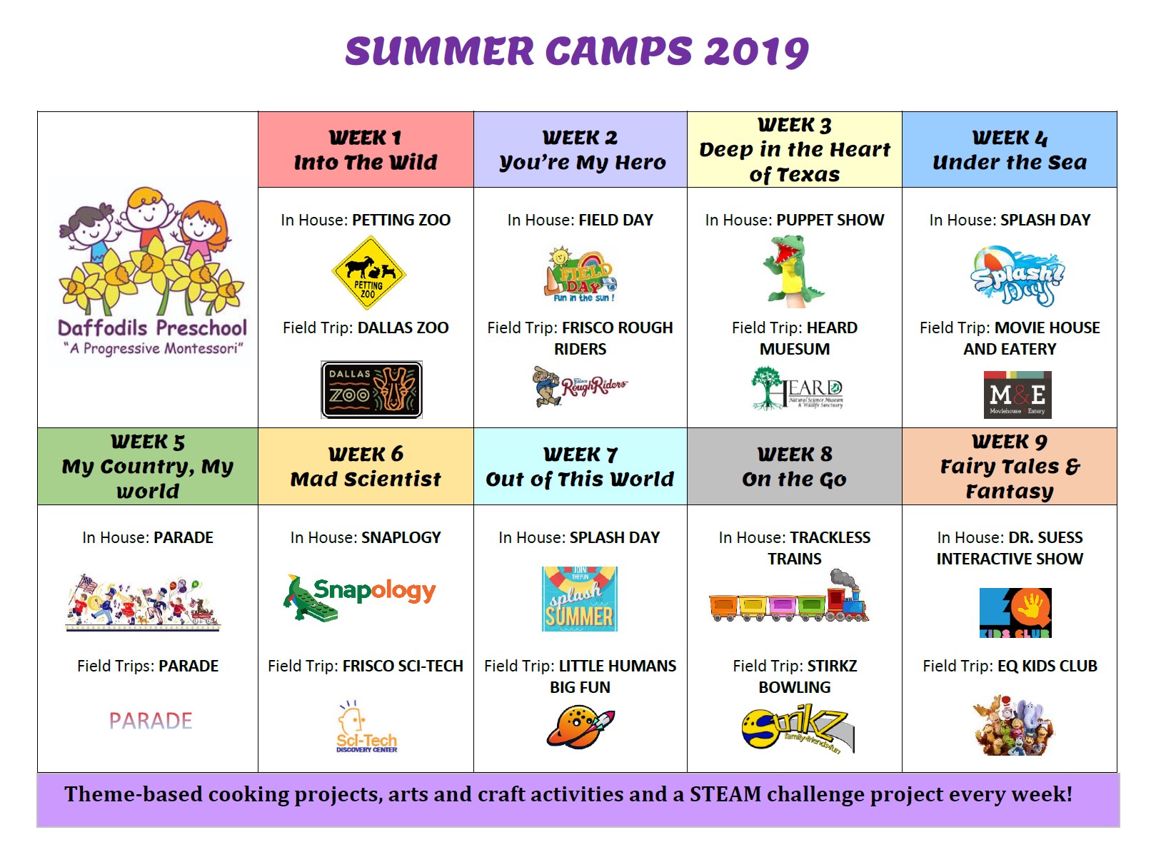 Daycare Summer Camp Themes